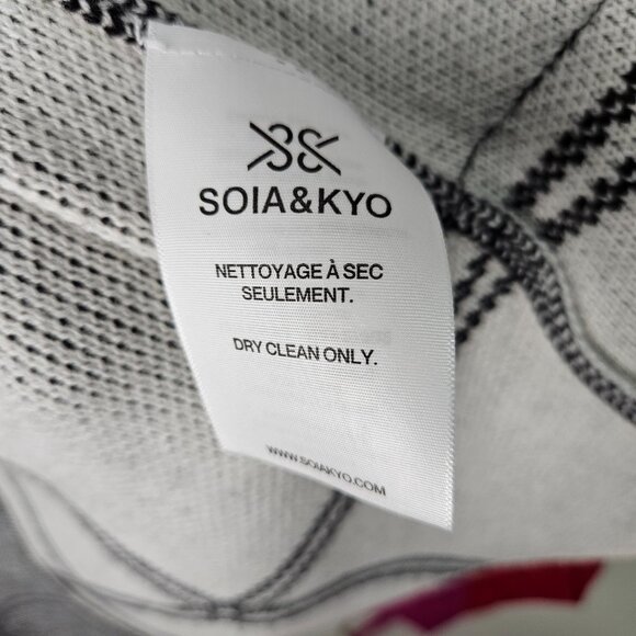 Soia & Kyo Benela Wool Blend Knit Long Cardigan Coat Duster Sz S  Grey plaid - Picture 7 of 10